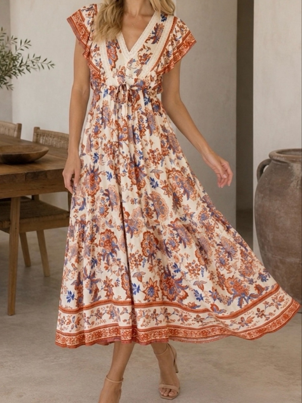NWT Baltic Born Maggie Floral Maxi Dress M Wedding Guest Boho